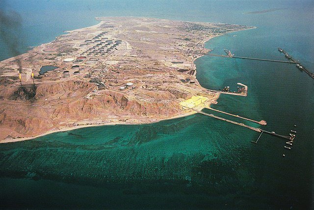 عکس هوایی از جزیره خارک