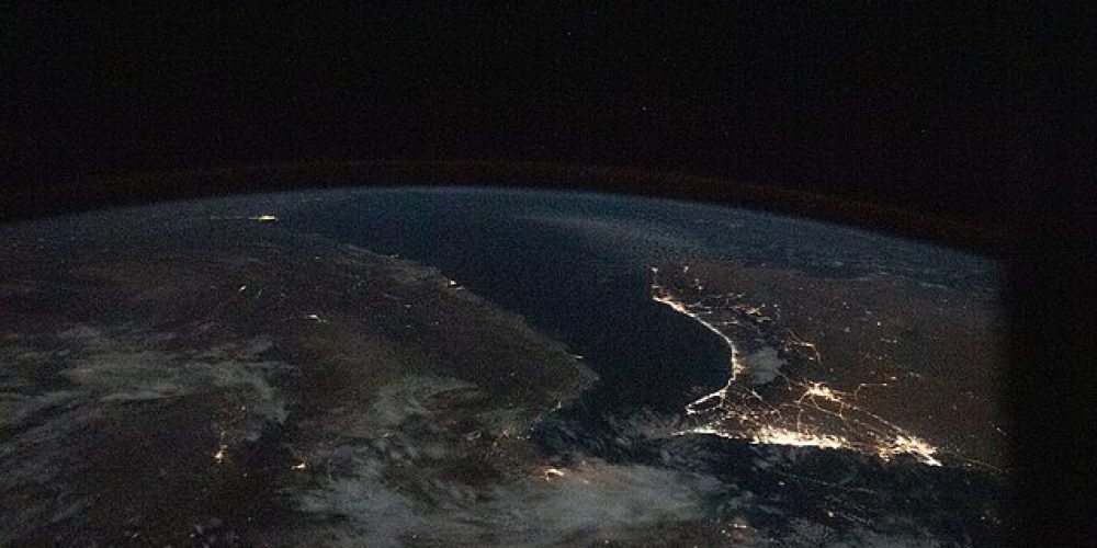 عکس هوایی از تنگه هرمز در جنوب ایران