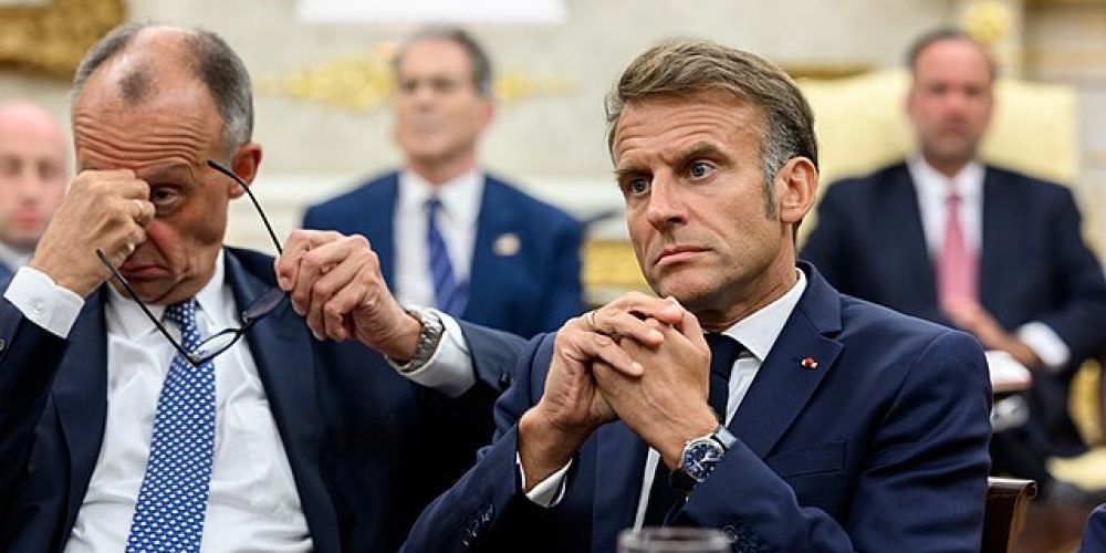 مکرون رهئیس جمهور فرانه و مرتس نخست وزیر آلمان